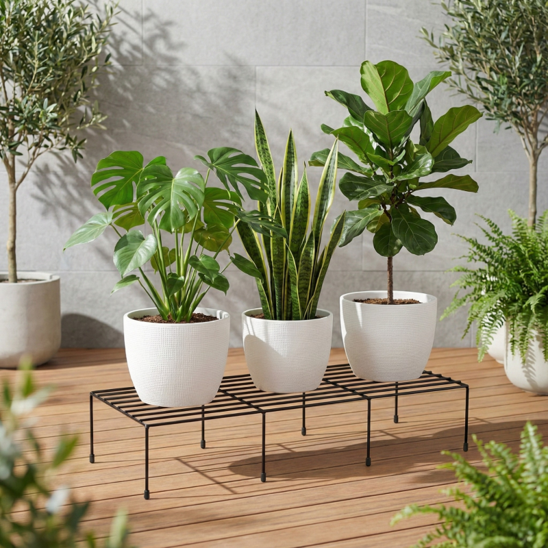 Metal Plant Stand Rack – Multi Pot Display Stand for Indoor & Outdoor
