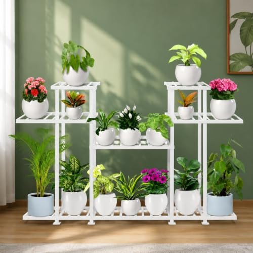 Multi-Tier Metal Plant Stand | Modern Indoor & Outdoor Flower Pot Display Rack for Multiple Plants